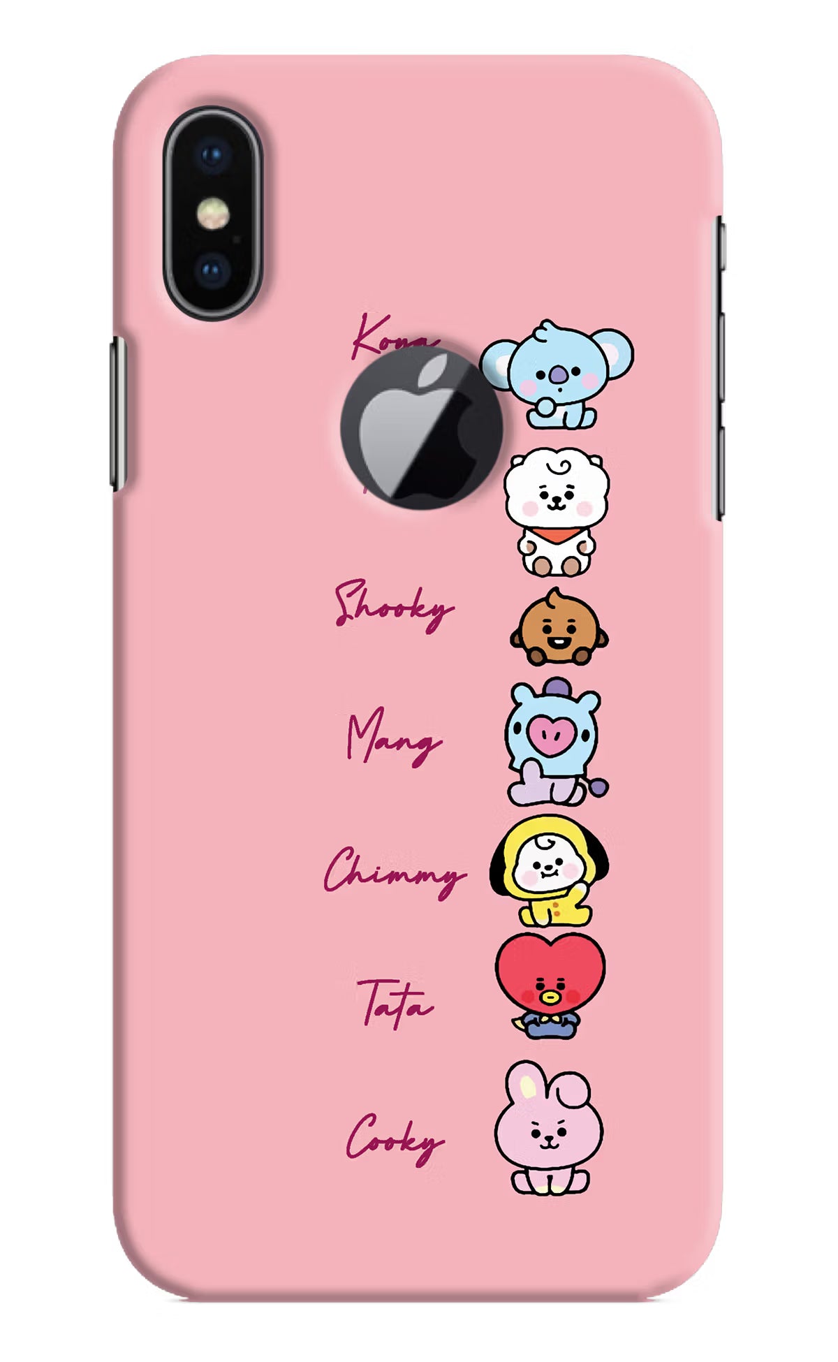 BTS names iPhone X Logocut Hard Case Back Cover by Casekaro