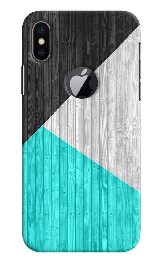 Wooden Abstract iPhone X Logocut Hard Case Back Cover by Casekaro