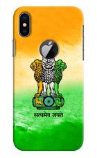 Satyamev Jayate Flag iPhone X Logocut Hard Case Back Cover by Casekaro