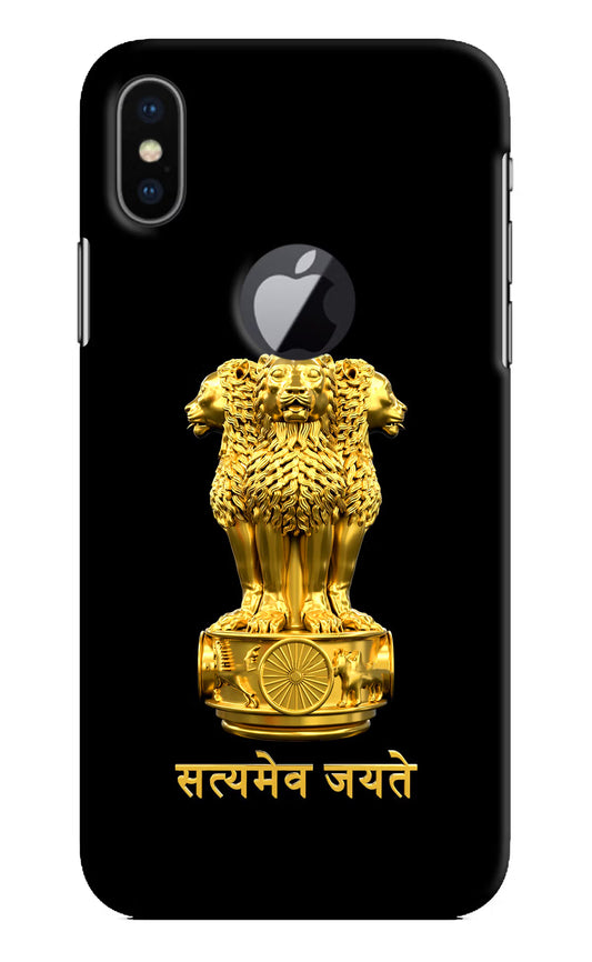Satyamev Jayate Golden iPhone X Logocut Hard Case Back Cover by Casekaro