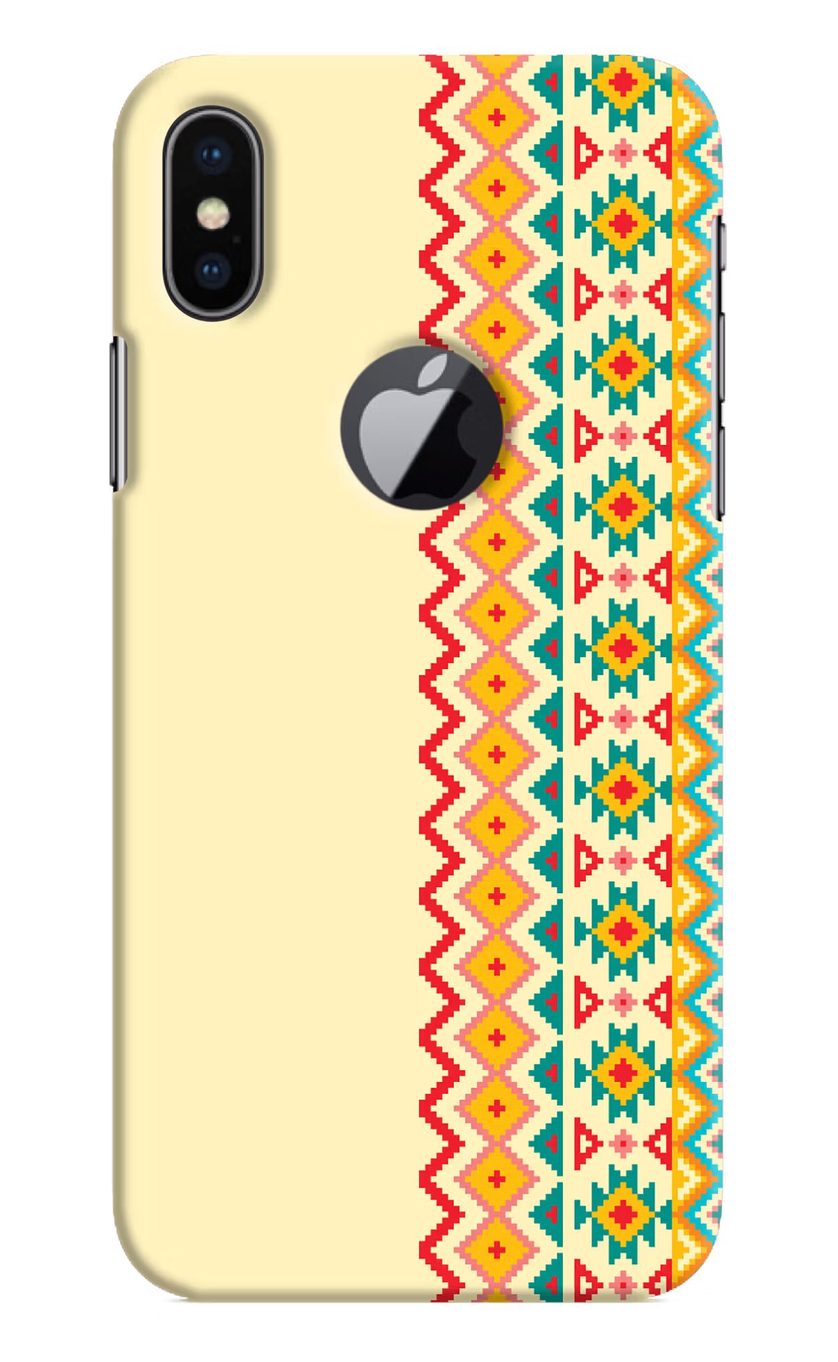 Ethnic Seamless iPhone X Logocut Hard Case Back Cover by Casekaro