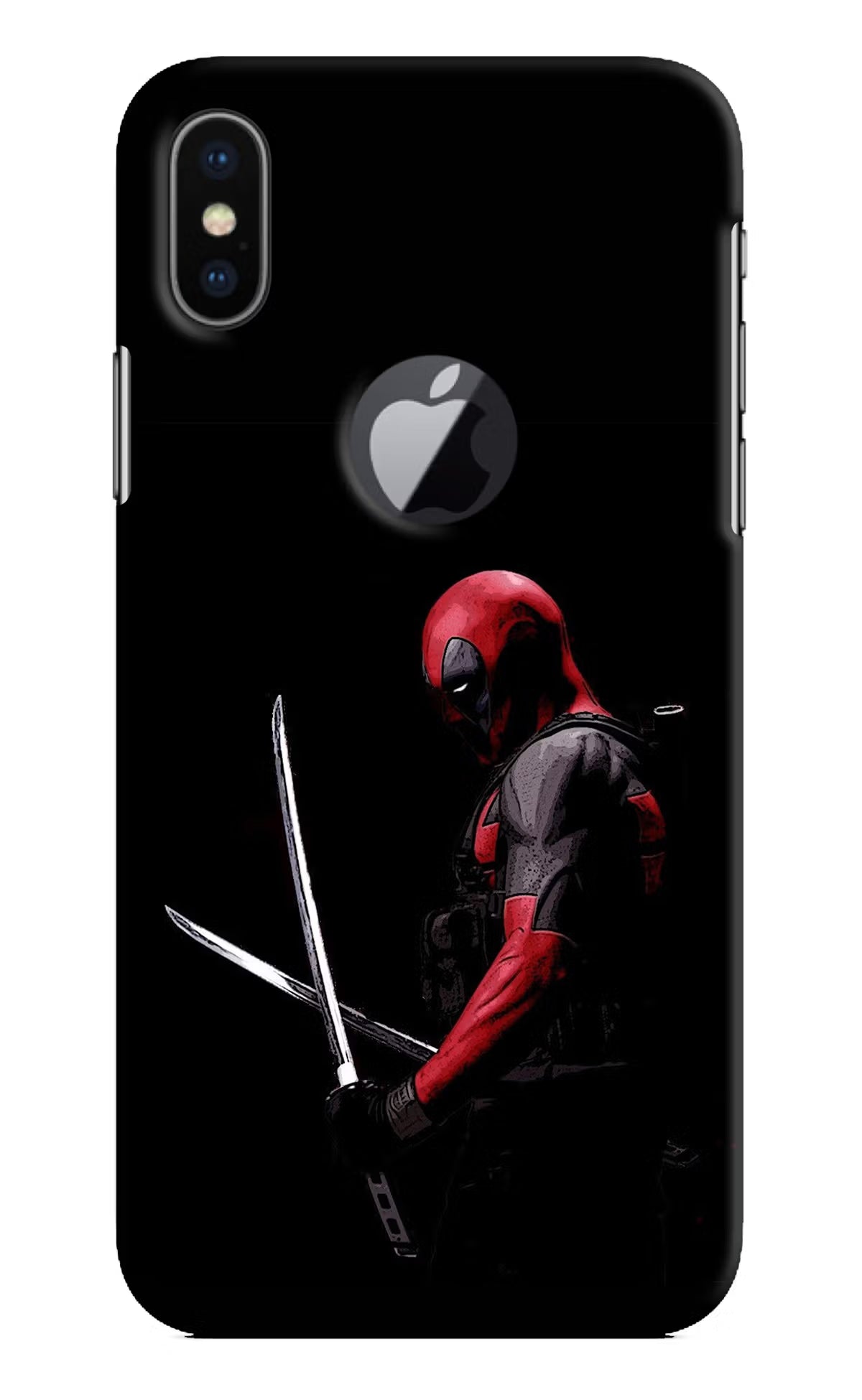 Deadpool iPhone X Logocut Hard Case Back Cover by Casekaro