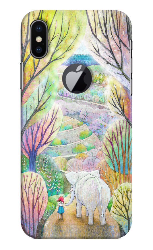 Nature Painting iPhone X Logocut Hard Case Back Cover by Casekaro