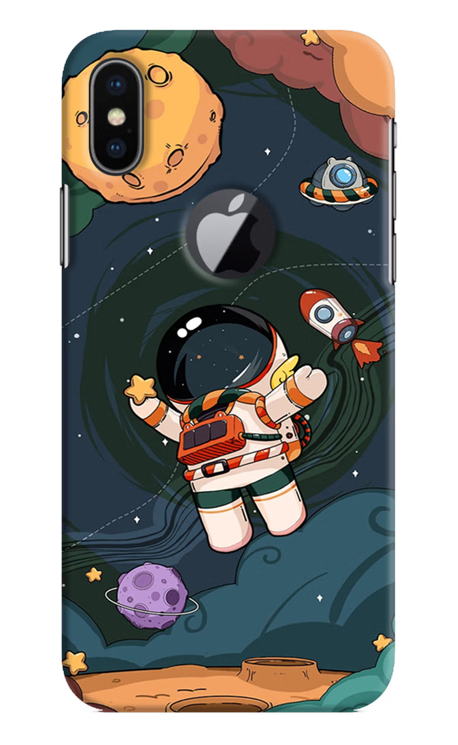 Cartoon Astronaut iPhone X Logocut Back Cover, Hard case