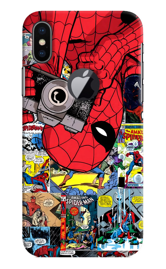 Spider Man iPhone X Logocut Hard Case Back Cover by Casekaro