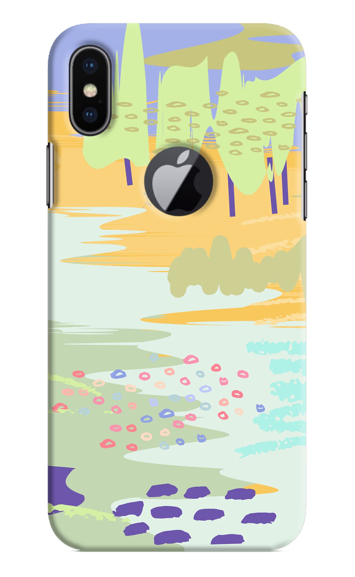 Scenery iPhone X Logocut Hard Case Back Cover by Casekaro