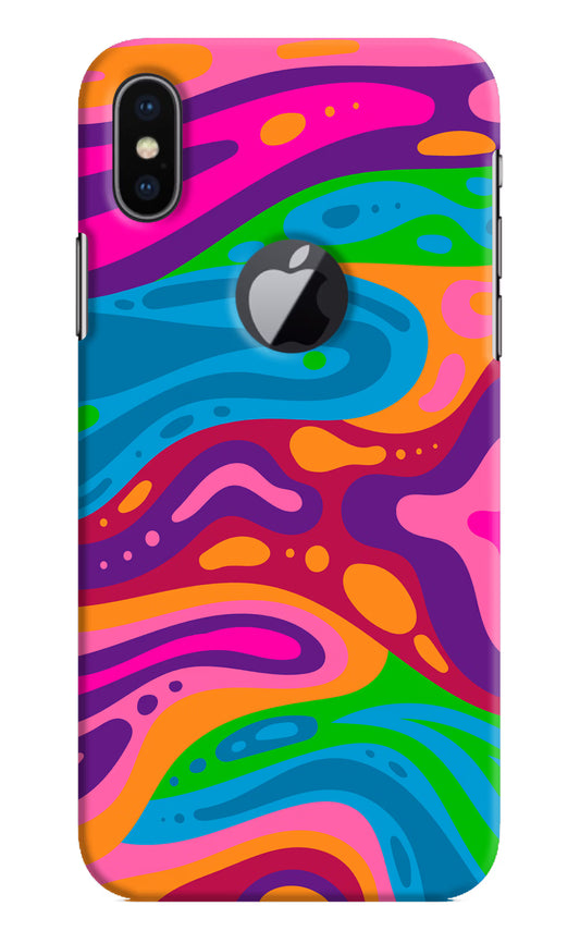 Trippy Pattern iPhone X Logocut Hard Case Back Cover by Casekaro