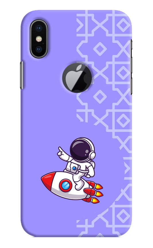 Cute Astronaut iPhone X Logocut Hard Case Back Cover by Casekaro