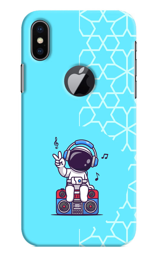 Cute Astronaut Chilling iPhone X Logocut Hard Case Back Cover by Casekaro