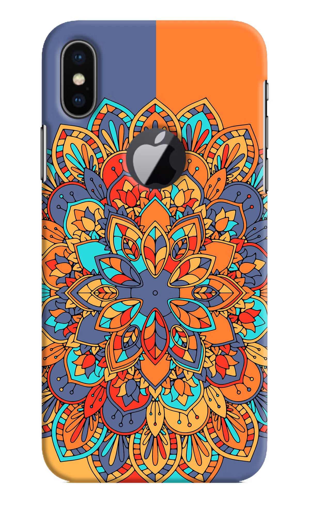 Color Mandala iPhone X Logocut Hard Case Back Cover by Casekaro