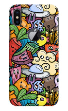 Veggie Doodle iPhone X Logocut Hard Case Back Cover by Casekaro