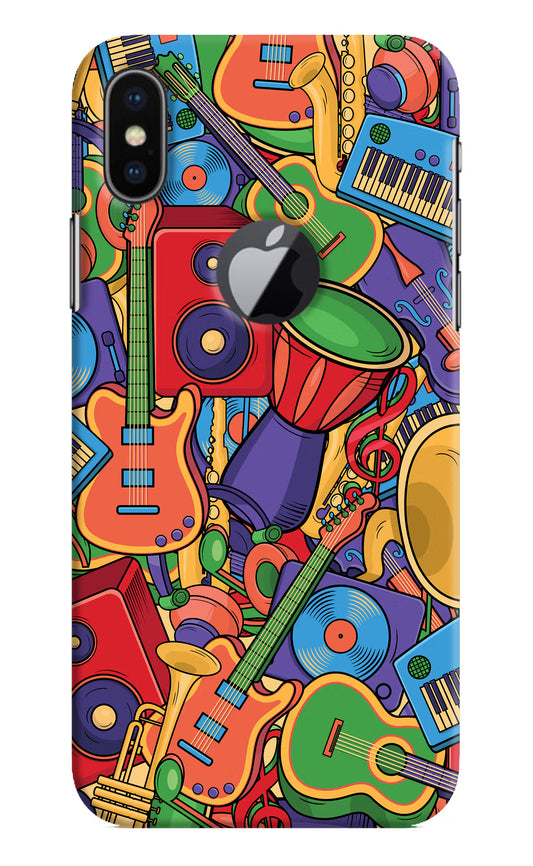 Music Instrument Doodle iPhone X Logocut Hard Case Back Cover by Casekaro