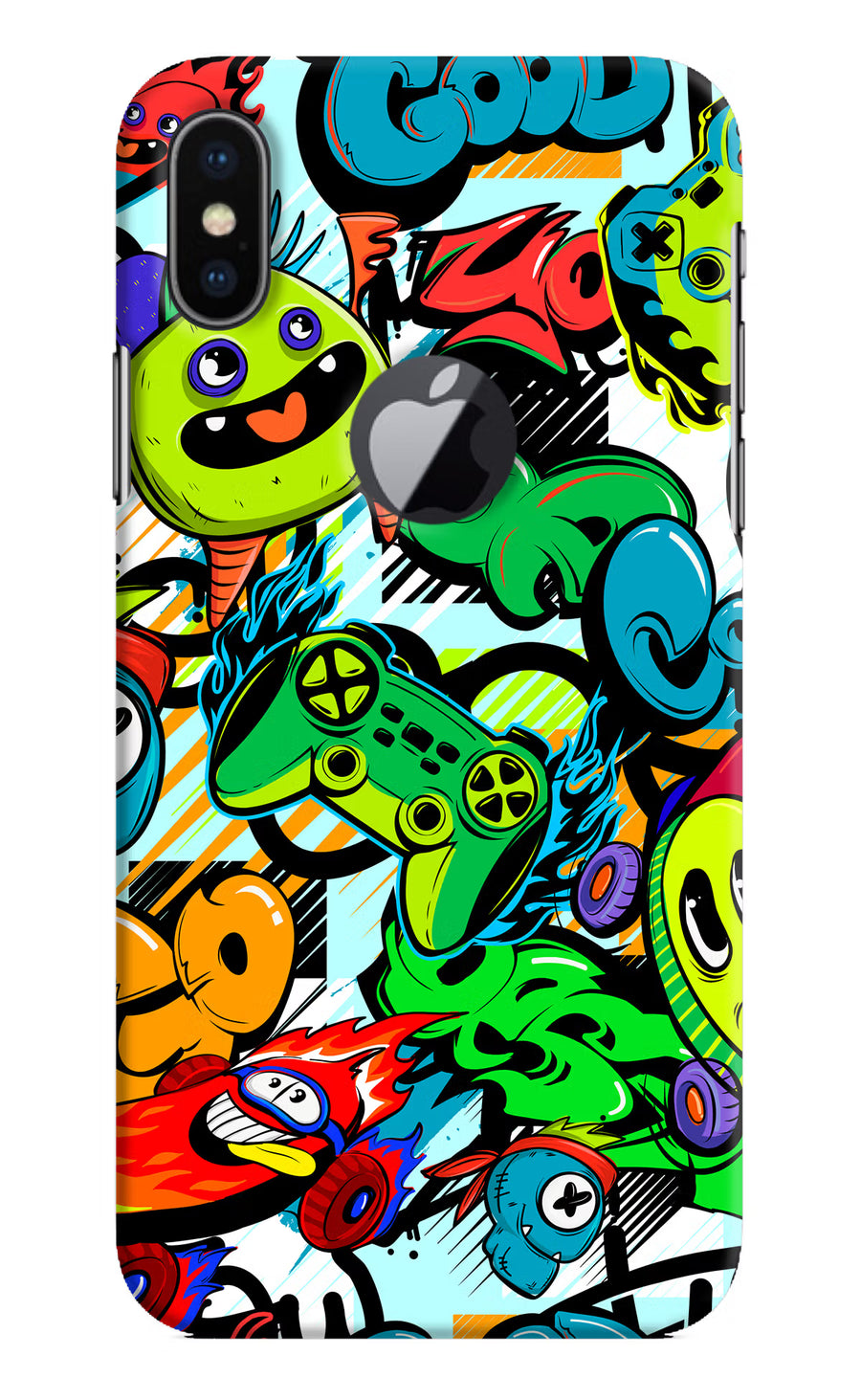 Game Doodle iPhone X Logocut Back Cover, Hard case