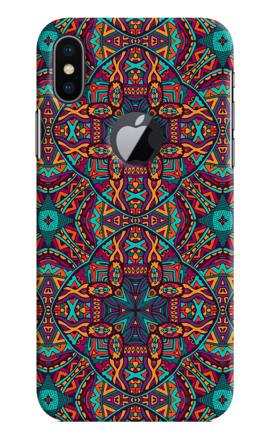 Colour Mandala iPhone X Logocut Hard Case Back Cover by Casekaro