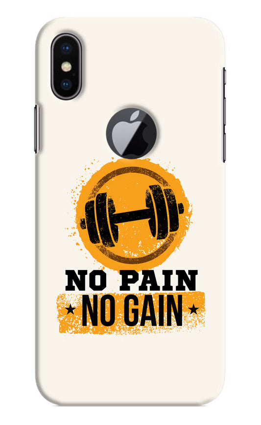 No Pain No Gain iPhone X Logocut Hard Case Back Cover by Casekaro