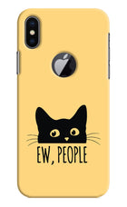 Ew People Catitude iPhone X Logocut Hard Case Back Cover by Casekaro