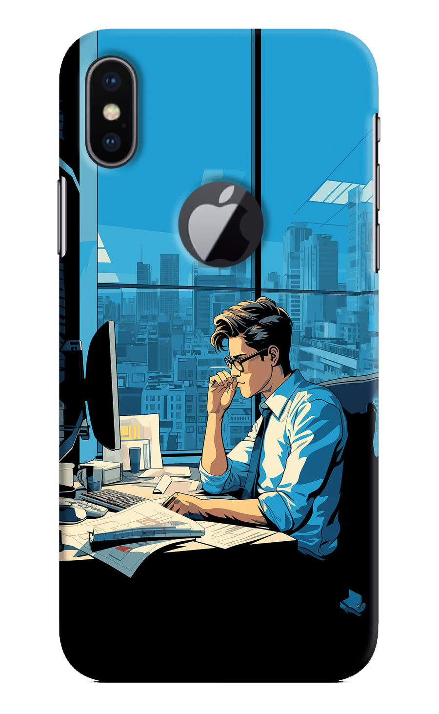Focused Hustler (AI Generated) iPhone X Logocut Back Cover, Hard case
