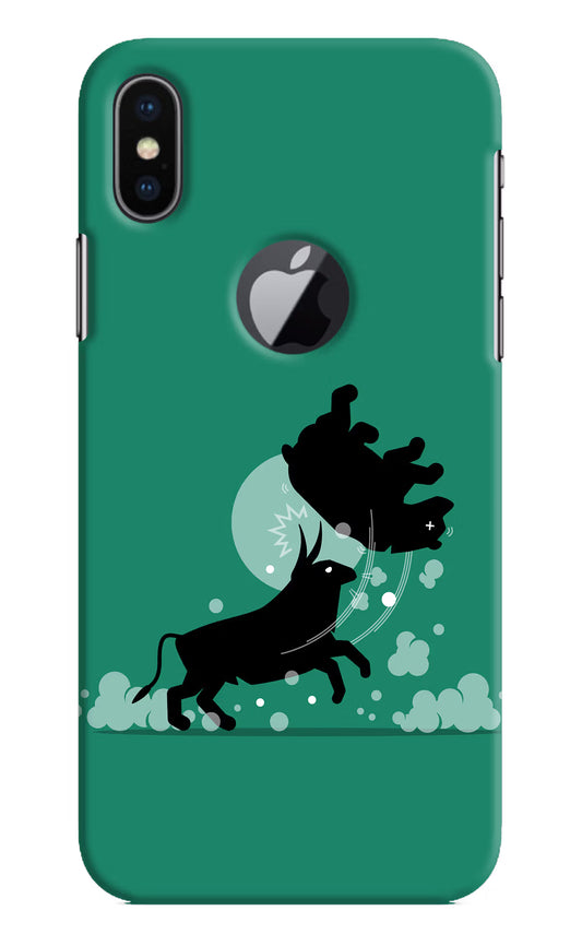 Bull Conqueror iPhone X Logocut Hard Case Back Cover by Casekaro