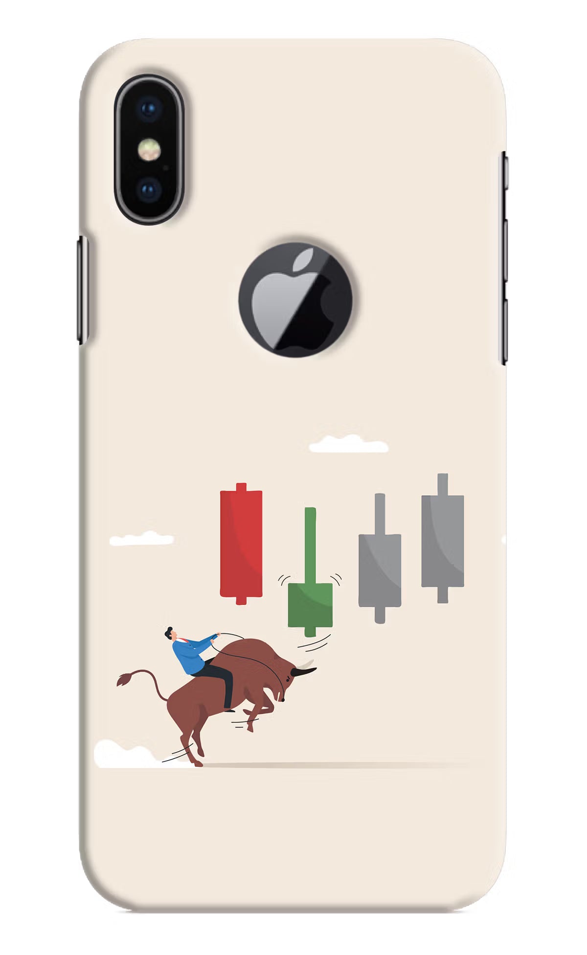 Bull Trading Momentum iPhone X Logocut Hard Case Back Cover by Casekaro
