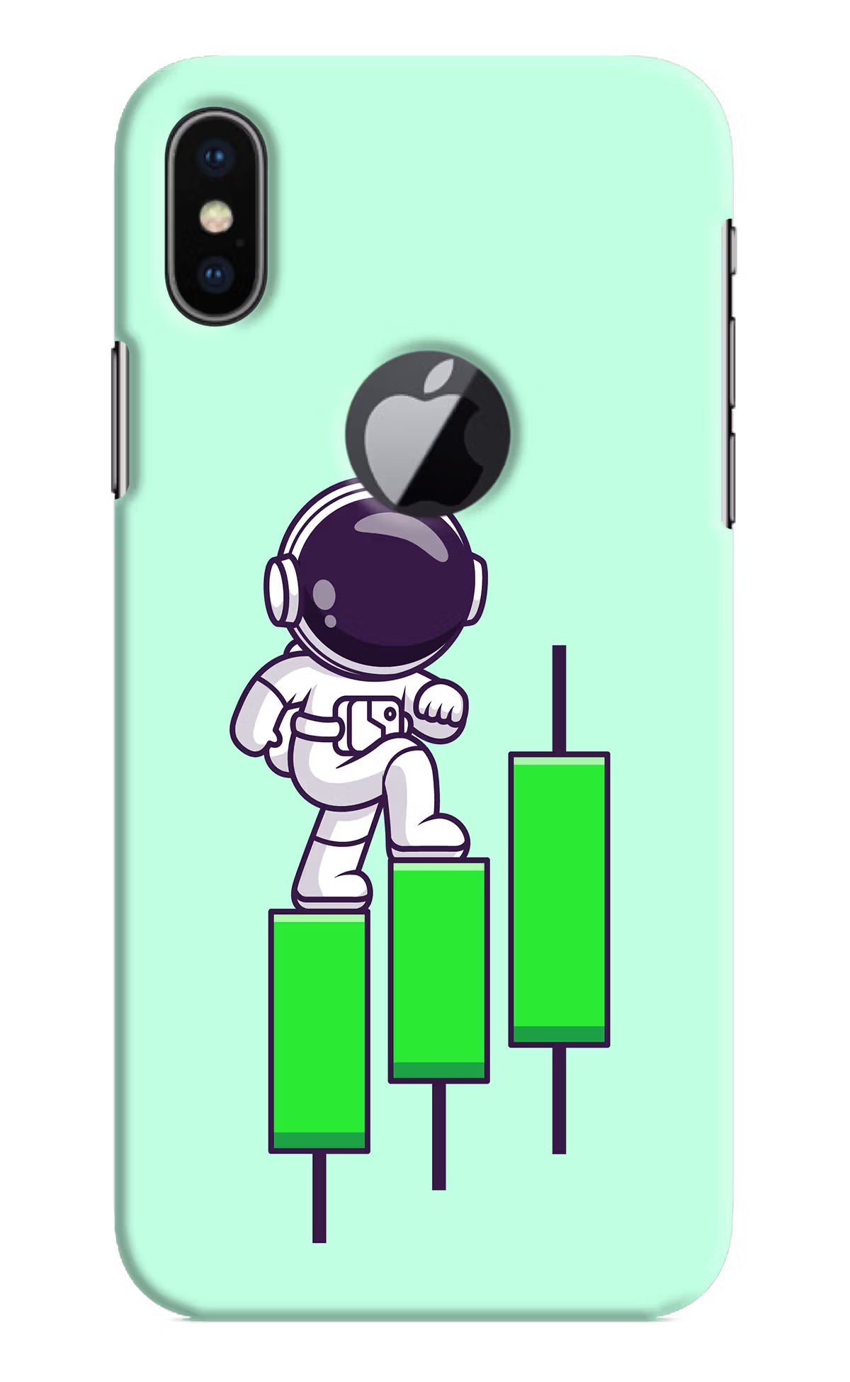 Astronaut Trader iPhone X Logocut Hard Case Back Cover by Casekaro