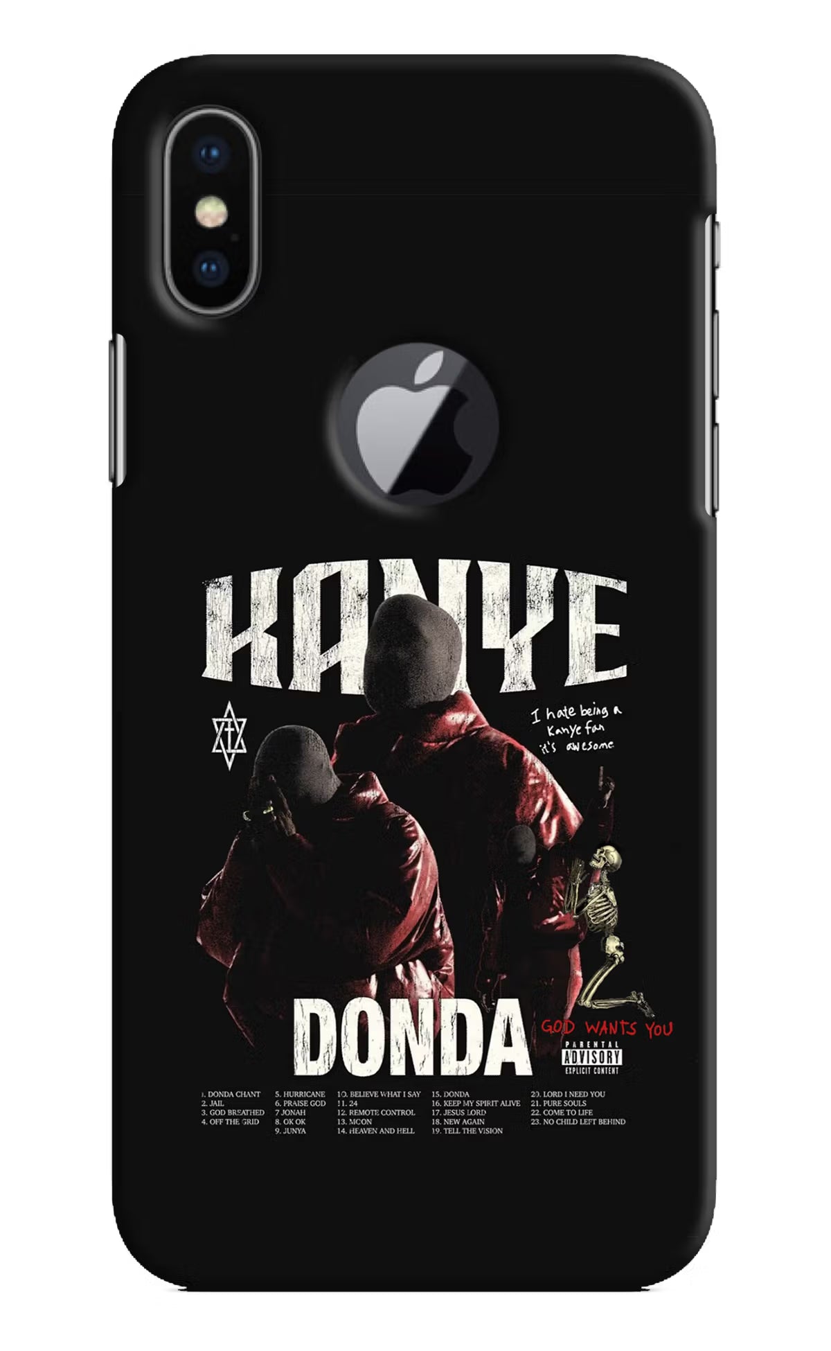 Donda Kanye West iPhone X Logocut Hard Case Back Cover by Casekaro