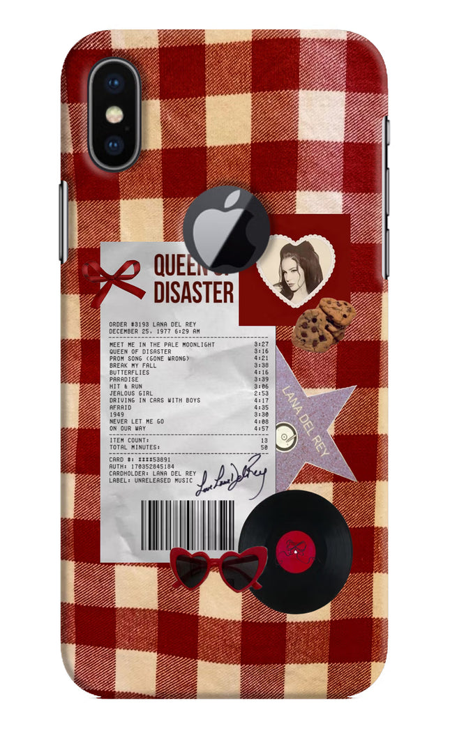 Queen of Disaster iPhone X Logocut Hard Case Back Cover by Casekaro