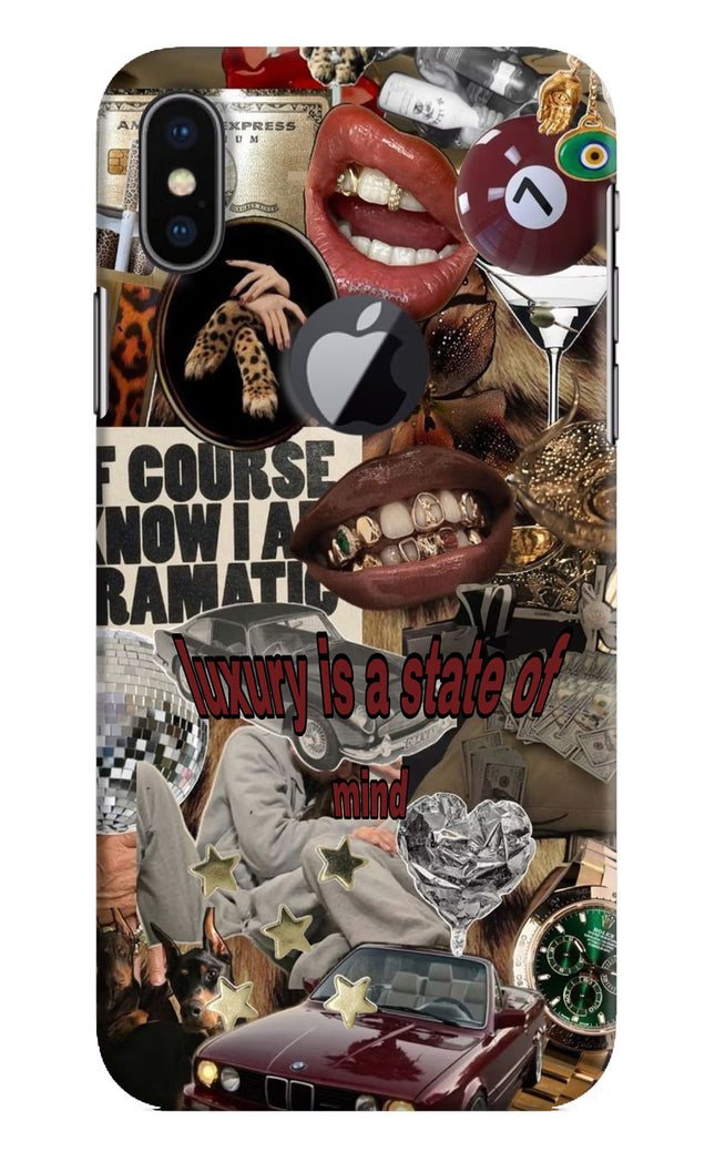 Luxury iPhone X Logocut Hard Case Back Cover by Casekaro