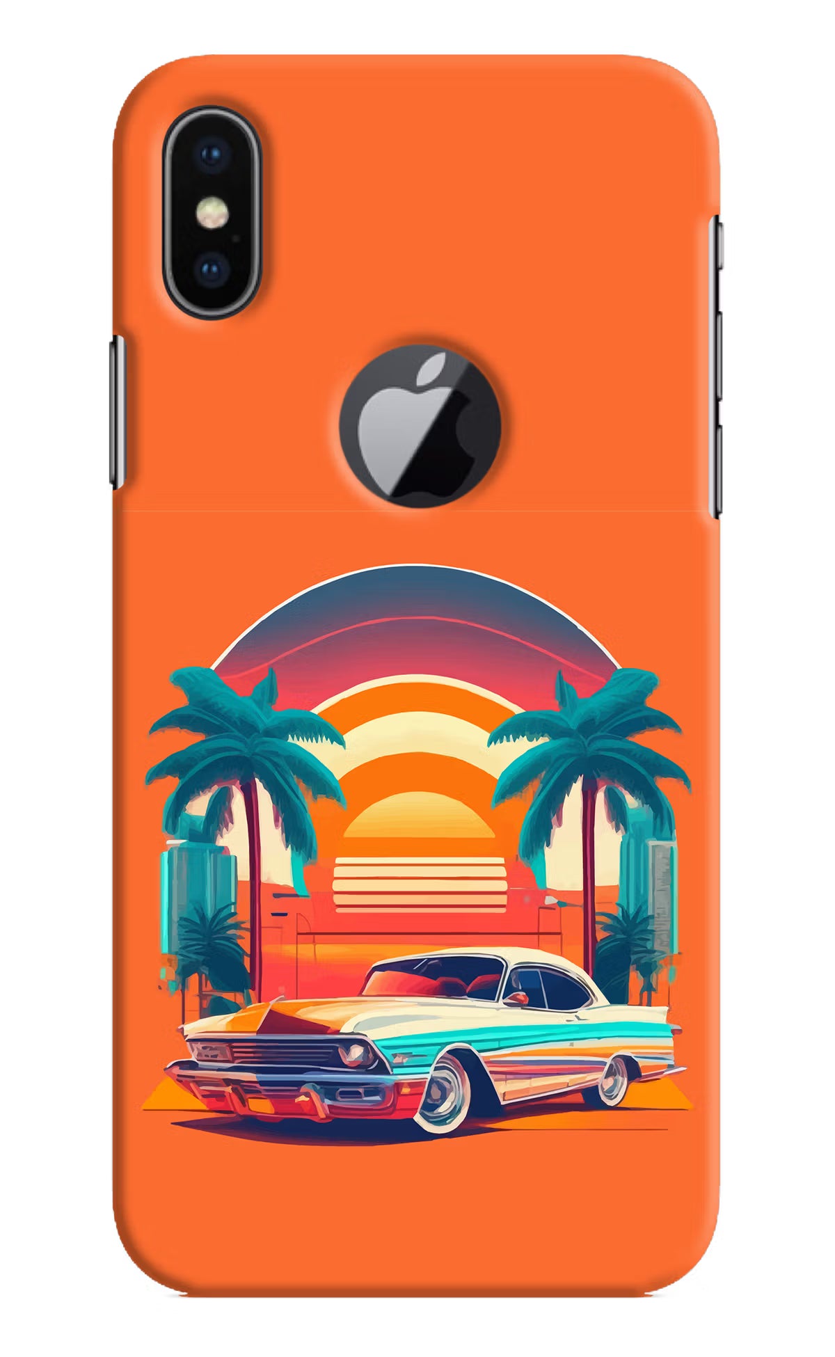 Palm Drive 80s iPhone X Logocut Hard Case Back Cover by Casekaro