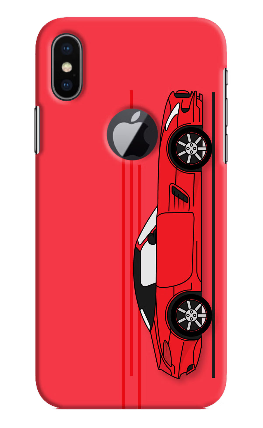 Red Velocity iPhone X Logocut Back Cover, Hard case