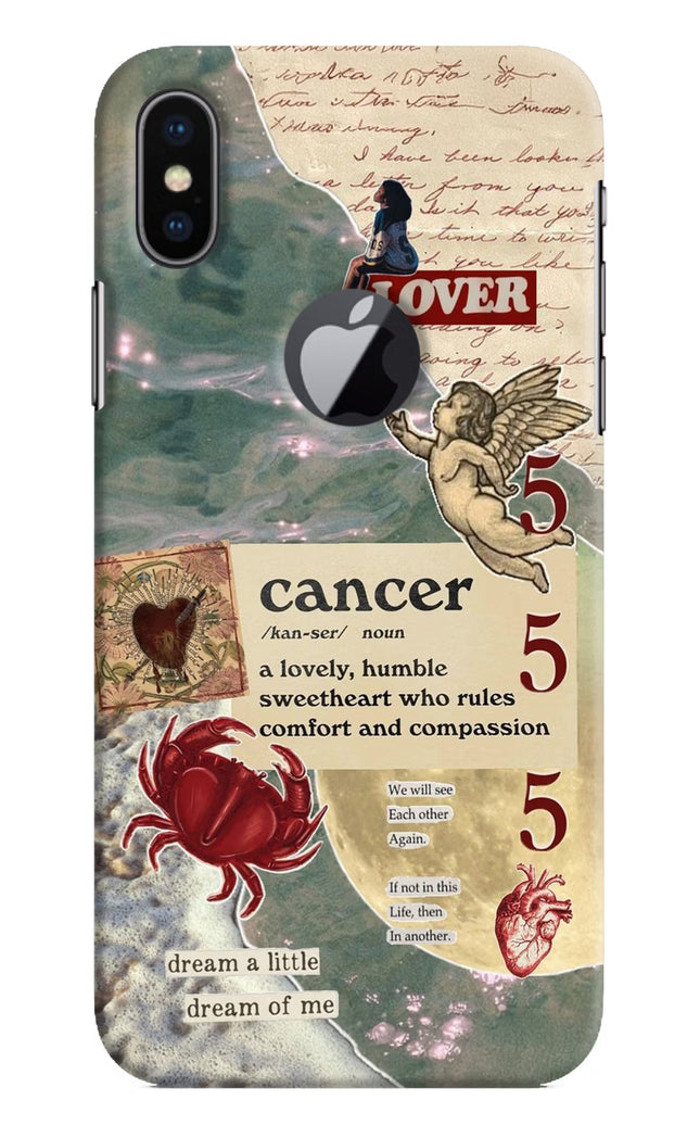 Cancer Zodiac iPhone X Logocut Hard Case Back Cover by Casekaro