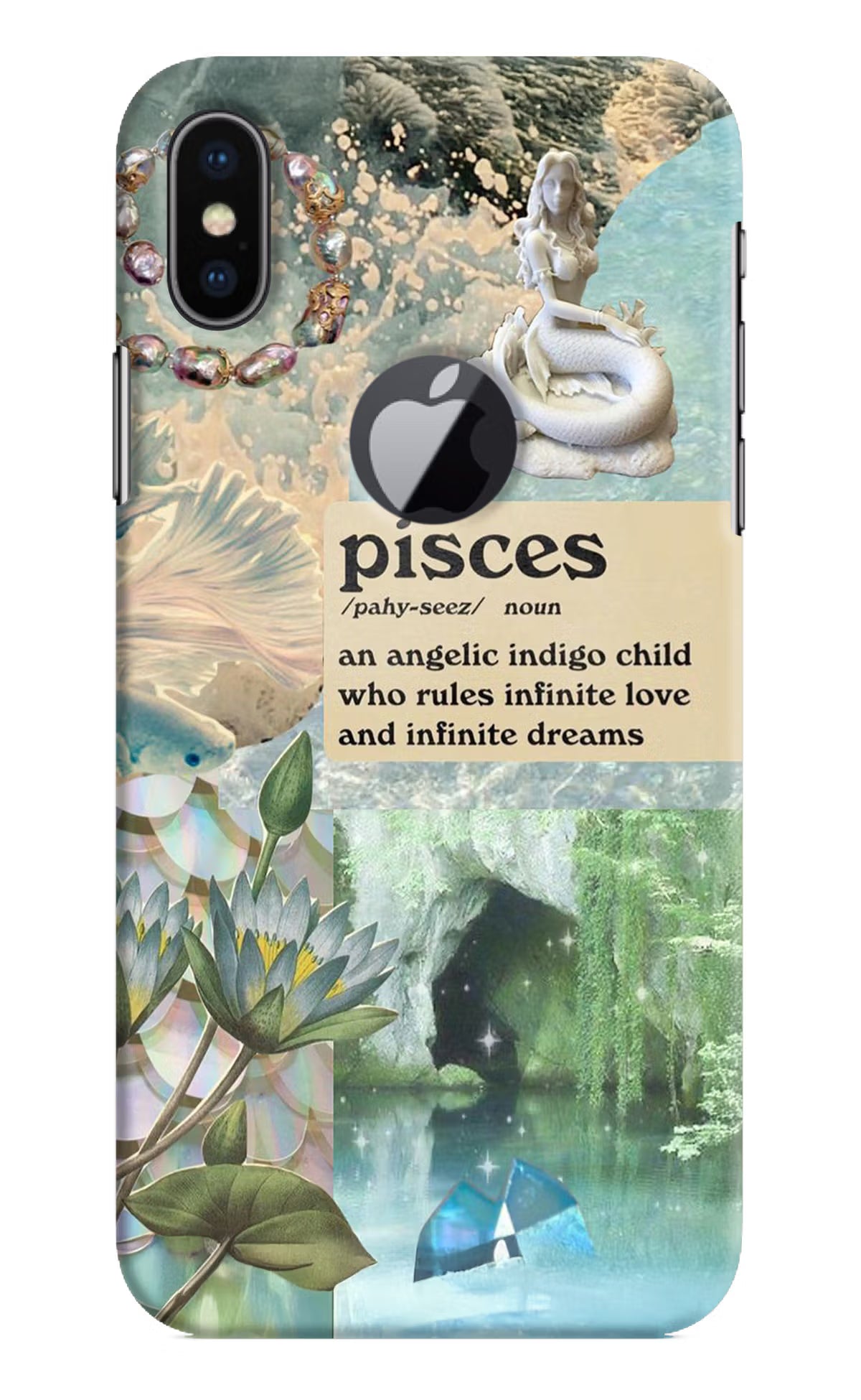 Pisces Zodiac iPhone X Logocut Hard Case Back Cover by Casekaro