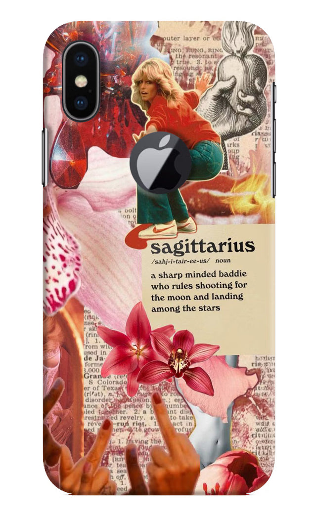 Sagittarius Zodiac iPhone X Logocut Hard Case Back Cover by Casekaro