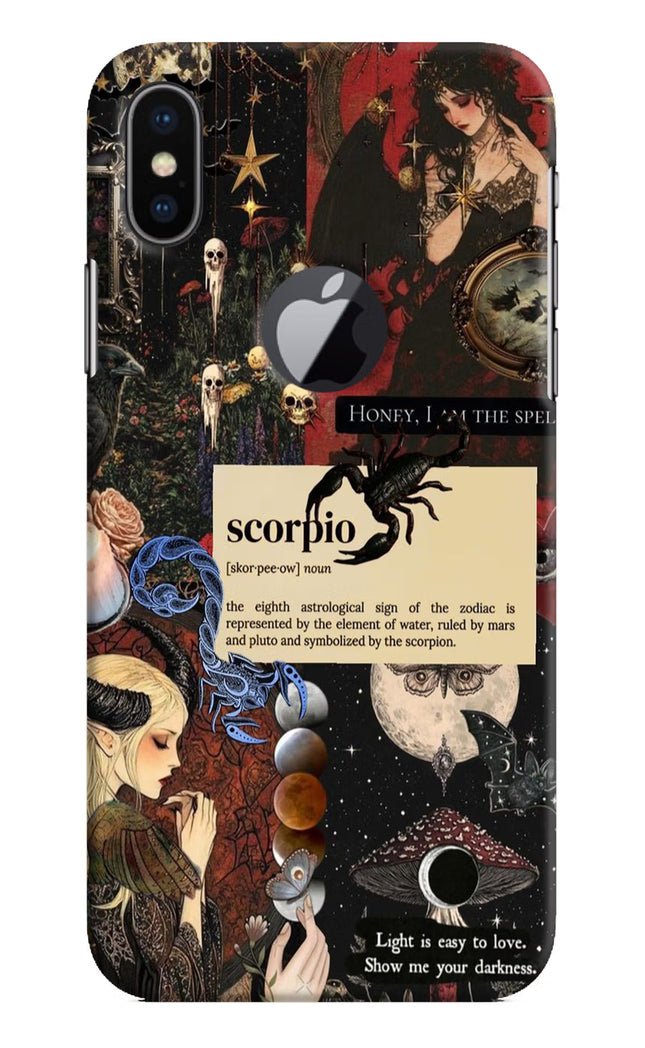 Scorpio Zodiac iPhone X Logocut Hard Case Back Cover by Casekaro