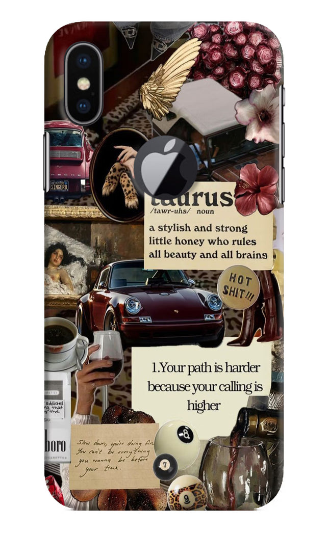 Taurus Zodiac iPhone X Logocut Hard Case Back Cover by Casekaro