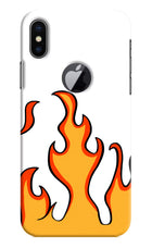 Fired Up – White iPhone X Logocut Hard Case Back Cover by Casekaro