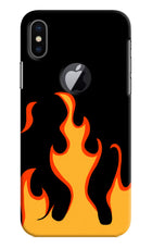 Fired Up – Black iPhone X Logocut Hard Case Back Cover by Casekaro