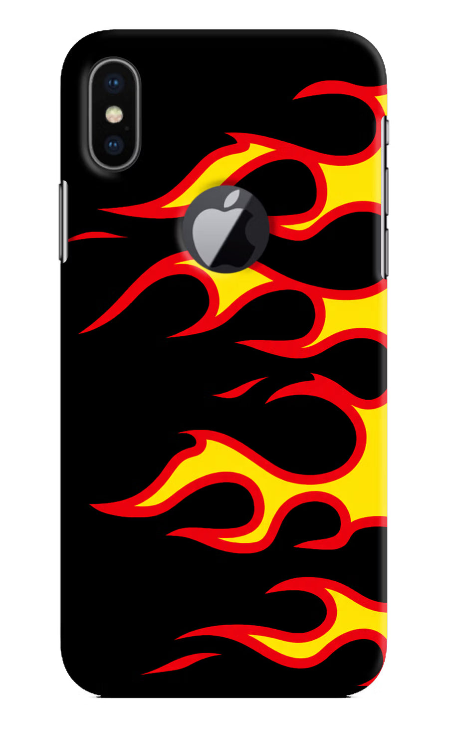 Side Sweep Flames iPhone X Logocut Back Cover, Hard case