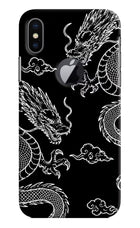 Twin Dragons iPhone X Logocut Hard Case Back Cover by Casekaro
