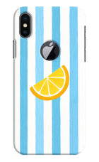 Summer Lemon iPhone X Logocut Hard Case Back Cover by Casekaro