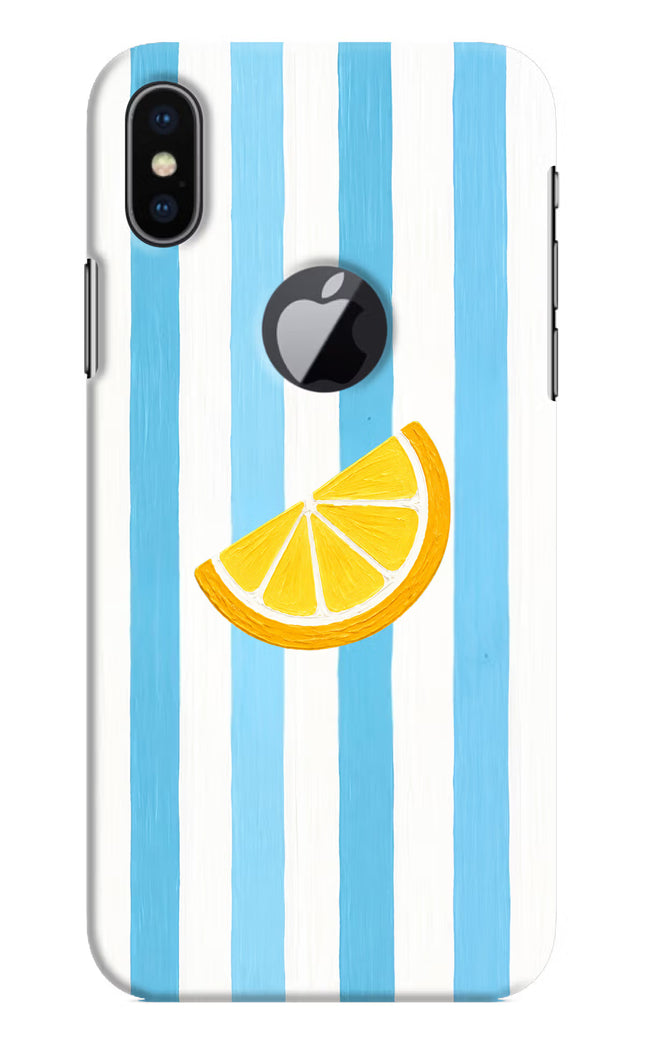 Summer Lemon iPhone X Logocut Hard Case Back Cover by Casekaro