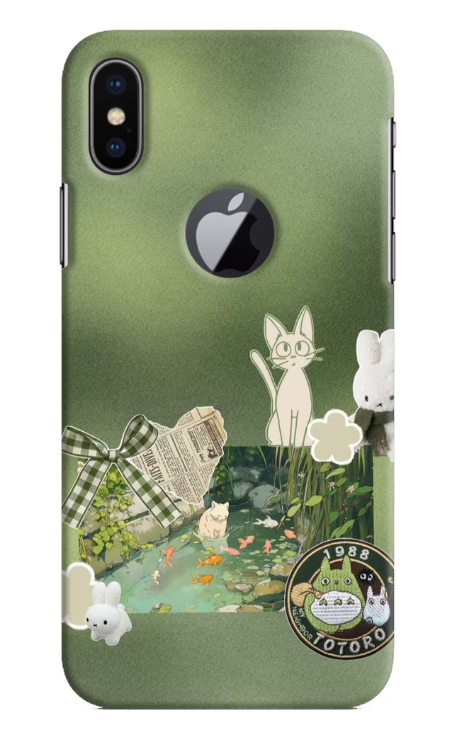 Aesthetic anime iPhone X Logocut Hard Case Back Cover by Casekaro