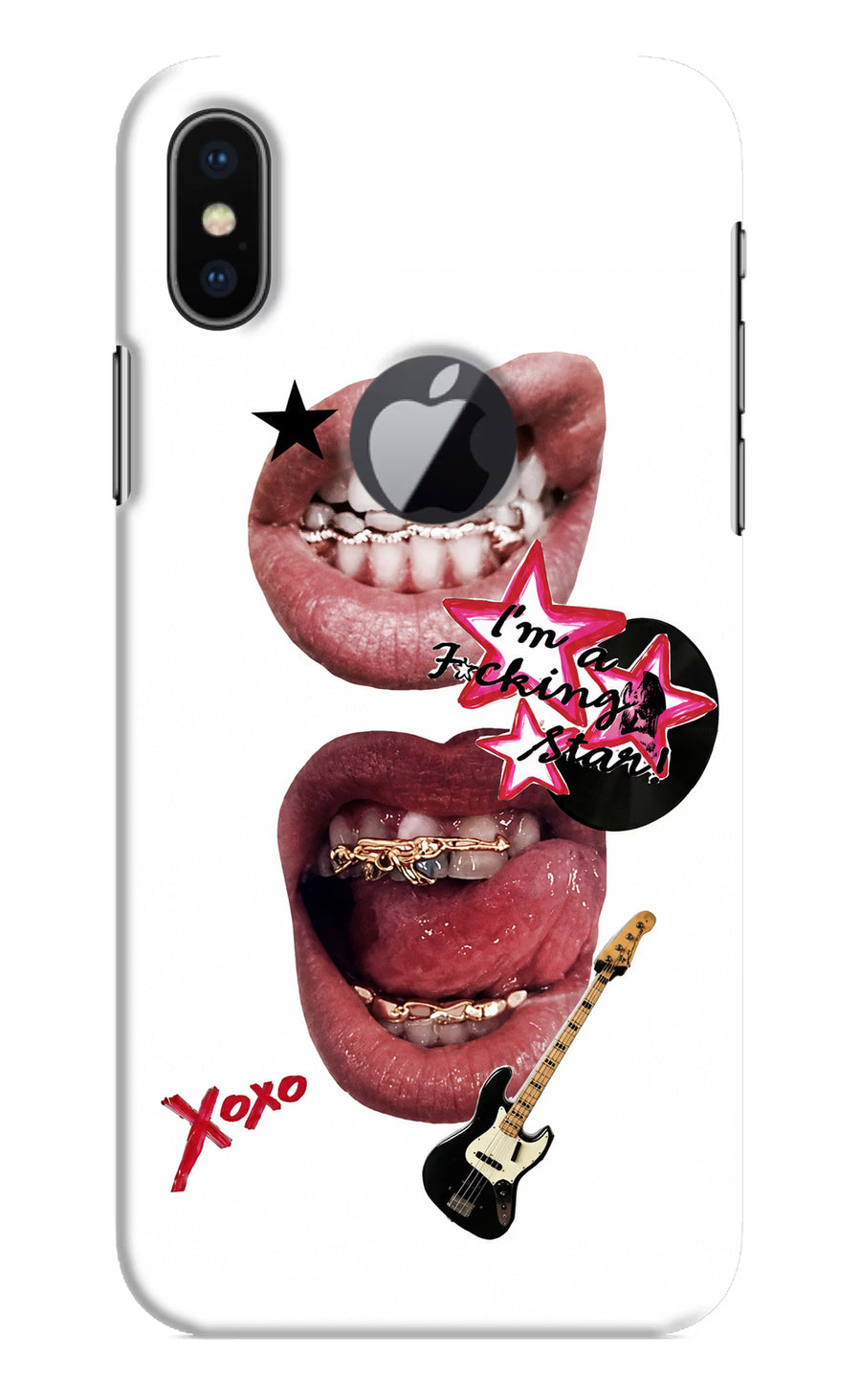 Rockstar iPhone X Logocut Back Cover, Hard case