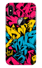 Graffiti Vibe iPhone X Logocut Hard Case Back Cover by Casekaro