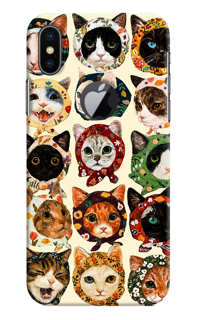 Cool Cat iPhone X Logocut Hard Case Back Cover by Casekaro