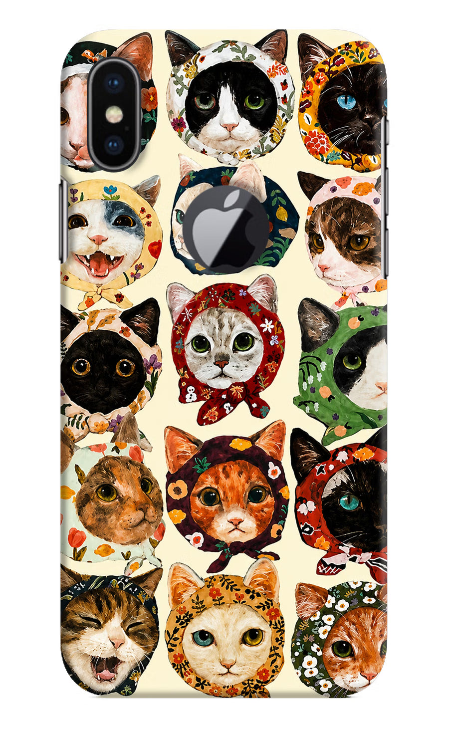 Cool Cat iPhone X Logocut Back Cover, Hard case
