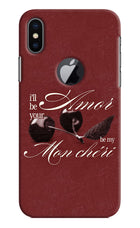 Velvet Cherry iPhone X Logocut Hard Case Back Cover by Casekaro