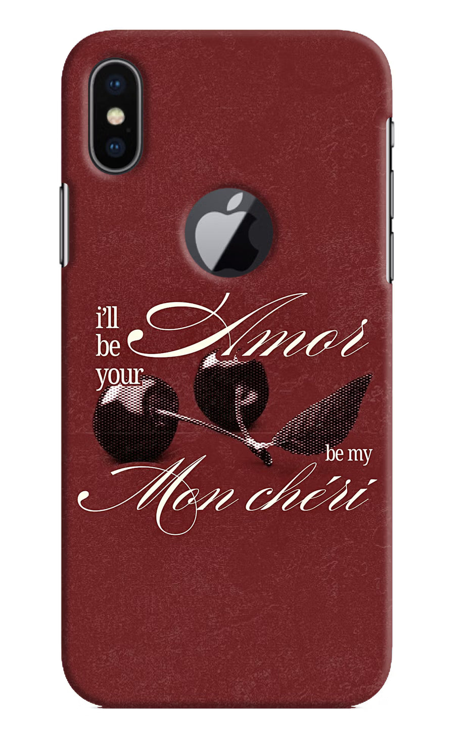 Velvet Cherry iPhone X Logocut Back Cover, Hard case