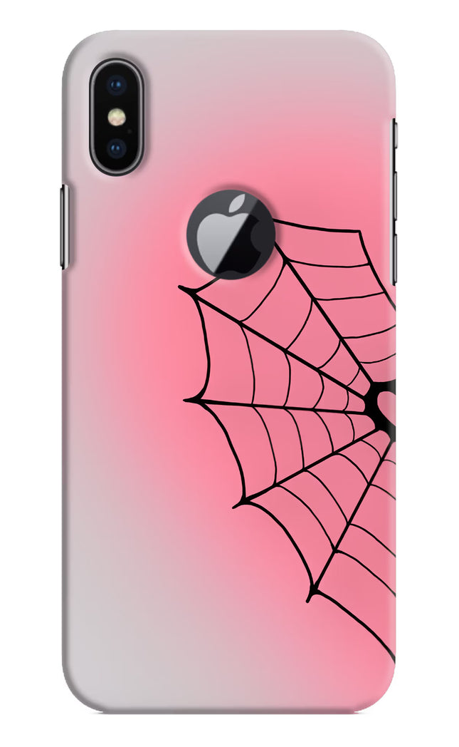 Pink Web iPhone X Logocut Hard Case Back Cover by Casekaro