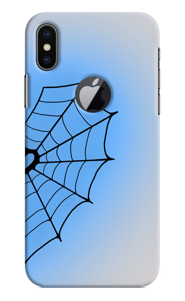 Blue Web iPhone X Logocut Hard Case Back Cover by Casekaro