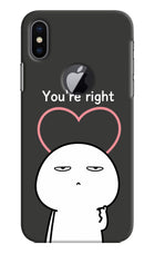 You're Right iPhone X Logocut Hard Case Back Cover by Casekaro